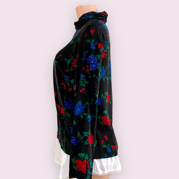 Vintage Alcott & Andrews 100% Silk Bright Floral Blouse Size 6 - Picture 3 of 7